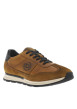Thumbnail Sneakers en cuir cognac à talon plat avec lacets bicolores et logos de la marque - Image 3