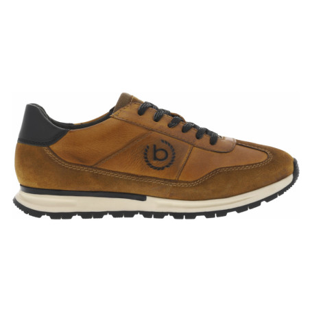 Sneakers en cuir cognac à talon plat avec...