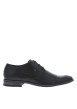 Thumbnail Derbies en cuir noires avec semelle à talon plat et fermeture à lacets