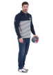 Thumbnail Polo en coton biologique marine rayé avec un col à revers et une coupe droite