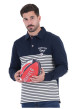 Thumbnail Polo en coton biologique marine rayé avec un col à revers et une coupe droite - Image 2