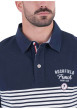 Thumbnail Polo en coton biologique marine rayé avec un col à revers et une coupe droite - Image 3