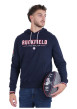 Thumbnail Sweat marine uni avec une coupe droite un col à capuche et des manches longues - Image 2