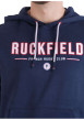 Thumbnail Sweat marine uni avec une coupe droite un col à capuche et des manches longues - Image 3