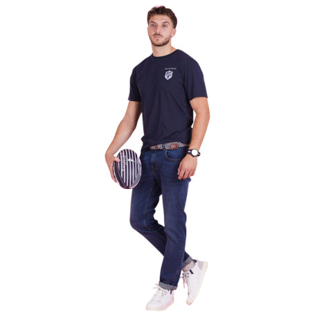 T-shirt en coton biologique marine uni avec une...