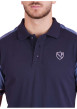 Thumbnail Polo en coton bleu en maille piquée avec une coupe droite et un col à revers - Image 3