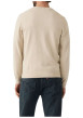 Thumbnail Pull en coton beige uni avec un col rond et des manches longues - Image 4