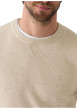 Thumbnail Pull en coton beige uni avec un col rond et des manches longues - Image 6