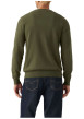 Thumbnail Pull en coton kaki uni avec un col rond et des manches longues - Image 4
