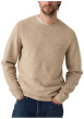 Thumbnail Pull beige uni en laine avec un col rond et logo de la marque sur la poitrine - Image 2