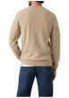 Thumbnail Pull beige uni en laine avec un col rond et logo de la marque sur la poitrine - Image 4