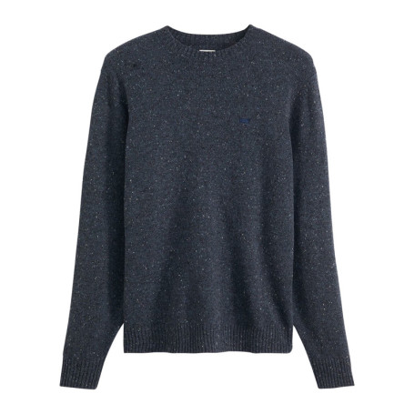 Pull nuit uni en laine d'agneau avec col rond...