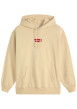 Thumbnail Sweat écru uni en coton avec un col à capuche et une poche traversante