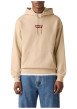 Thumbnail Sweat écru uni en coton avec un col à capuche et une poche traversante - Image 3