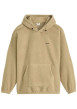 Thumbnail Sweat beige uni avec un col à capuche et logo de la marque brodé