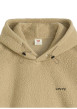 Thumbnail Sweat beige uni avec un col à capuche et logo de la marque brodé - Image 2