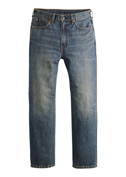 Jean 565 Loose Straight en coton bleu uni avec une coupe droite