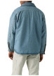 Thumbnail Blouson réversible en coton bleu jean clair uni et moumoute motif écossais - Image 5