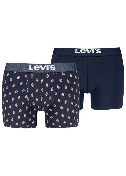 Lot de 2 boxers courts bleus en coton avec ceinture élastiquée