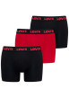 Thumbnail Lot de 3 boxers courts noir et rouge en coton avec ceinture élastiquée