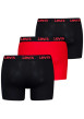 Thumbnail Lot de 3 boxers courts noir et rouge en coton avec ceinture élastiquée - Image 2