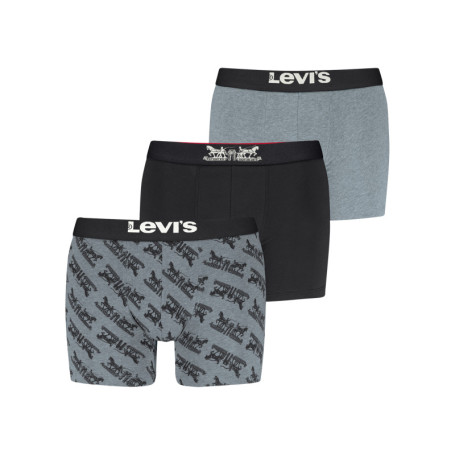Lot de 3 boxers courts gris et noir en coton...
