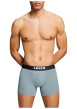 Thumbnail Lot de 3 boxers courts gris et noir en coton avec ceinture élastiquée - Image 5