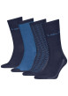 Thumbnail Lot de 4 paires de chaussettes hautes bleues en coton mélangé