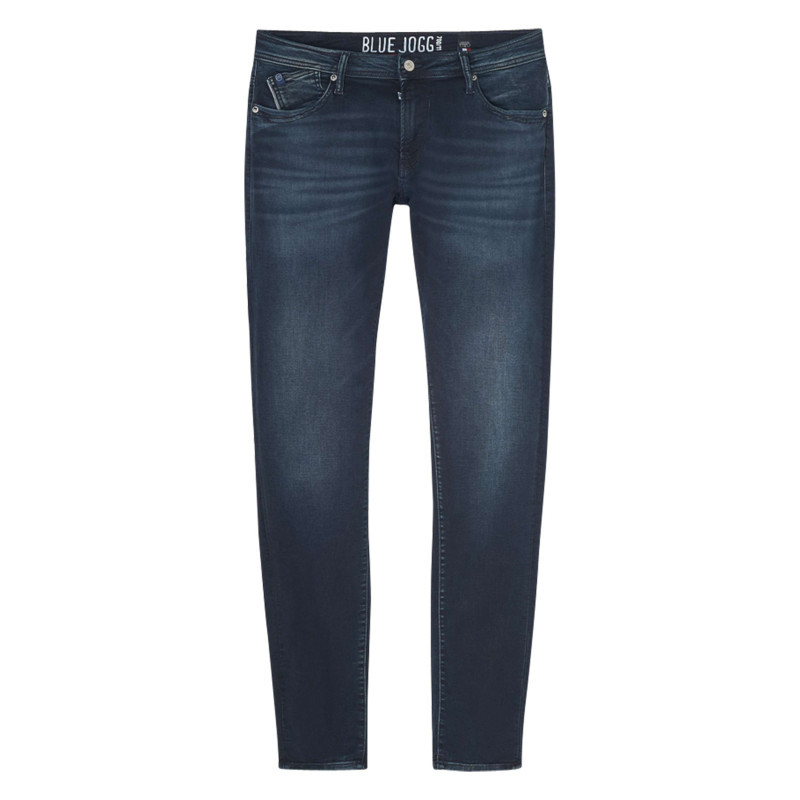 Le Temps Des Cerises - Jean En Coton Mélangé Nuit Uni Avec Une Coupe Slim Et Des Passants - Nuit Le Temps Des Cerises - Jean En Coton Mélangé Nuit Uni Avec Une Coupe Slim Et Des Passants - Nuit