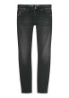 Thumbnail Jean en coton mélangé noir uni avec une coupe slim et un zip de fermeture