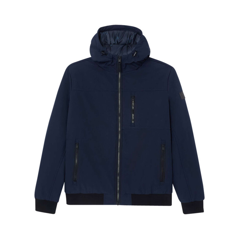 Le Temps Des Cerises - Blouson Marine Uni Avec Une Coupe Droite Et Un Col à Capuche - Marine