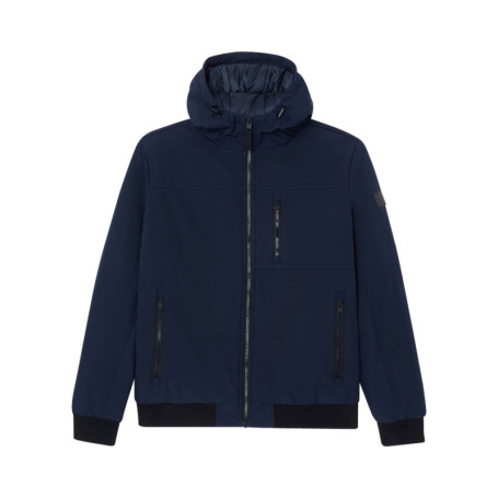 Blouson marine uni avec une coupe droite et un...