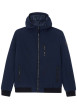 Thumbnail Blouson marine uni avec une coupe droite et un col à capuche