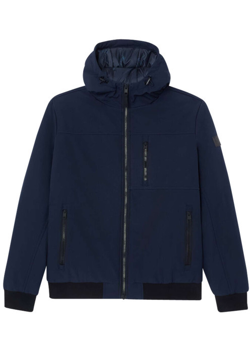 Blouson marine uni avec une coupe droite et un...