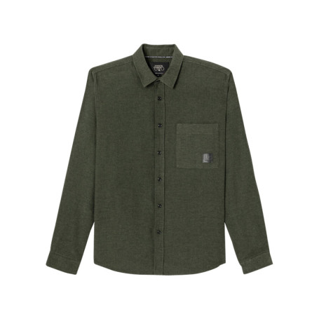 Chemise en coton kaki unie avec une coupe...