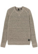 Thumbnail Pull beige uni avec une coupe droite à col rond et des manches longues