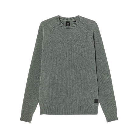 Pull kaki uni avec un col rond et une coupe...