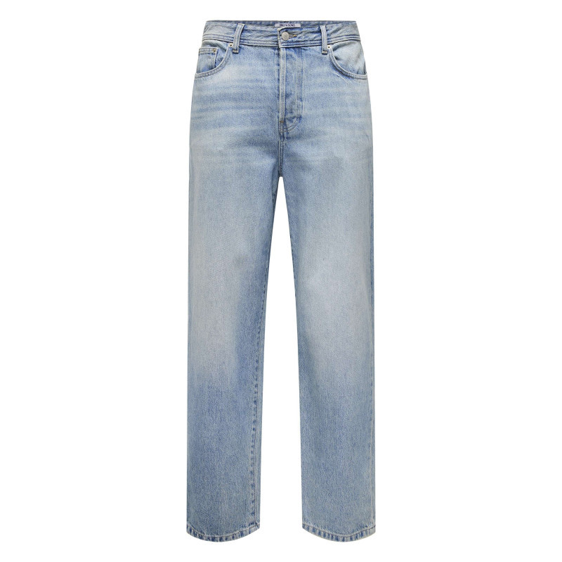 Only&sons - Jean En Coton Mélangé Bleu Stone Légèrement Délavé à Coupe Loose - Stone Only&sons - Jean En Coton Mélangé Bleu Stone Légèrement Délavé à Coupe Loose - Stone