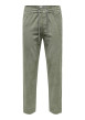 Thumbnail Pantalon en coton vert sauge en velours côtelé à coupe regular fit