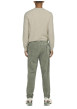 Thumbnail Pantalon en coton vert sauge en velours côtelé à coupe regular fit - Image 2