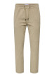 Thumbnail Pantalon en coton beige en velours côtelé à coupe regular fit