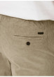Thumbnail Pantalon en coton beige en velours côtelé à coupe regular fit - Image 3