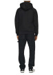 Thumbnail Sweat à capuche zippé noir uni à coupe droite avec des poches - Image 2