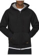 Thumbnail Sweat à capuche zippé noir uni à coupe droite avec des poches - Image 4