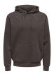 Thumbnail Sweat à capuche marron uni à coupe droite avec une poche à l'avant