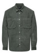 Thumbnail Chemise en coton mélangé verte sapin en velours côtelé à coupe regular fit