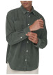 Thumbnail Chemise en coton mélangé verte sapin en velours côtelé à coupe regular fit - Image 4