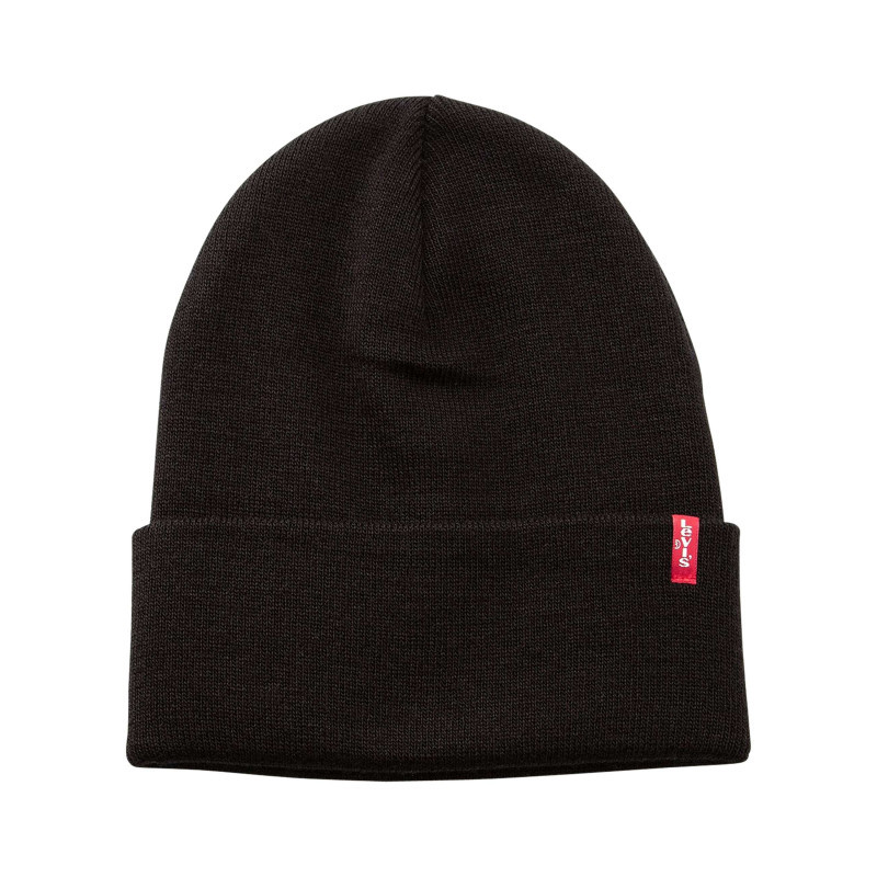 Levi's® Acc. - Bonnet Noir Uni Avec Large Revers Et étiquette Cousue De La Marque - Noir Levi's® Acc. - Bonnet Noir Uni Avec Large Revers Et étiquette Cousue De La Marque - Noir