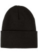 Thumbnail Bonnet noir uni avec large revers et étiquette cousue de la marque - Image 2