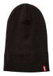 Thumbnail Bonnet noir uni avec large revers et étiquette cousue de la marque - Image 4
